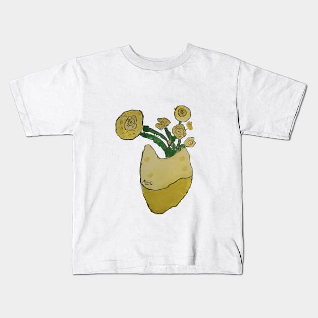 Vincent's Sunflowers Kids T-Shirt by KGBuchanan